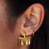 Boucles fantaisie de dessous de lobe breloques ethniques dorées