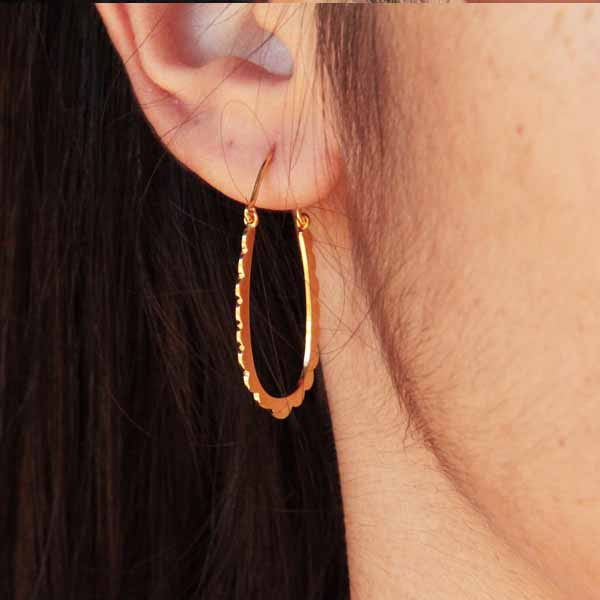 2 Paires De Boucles D'oreilles Créoles - Argent Et Plaqué Or - Occasion