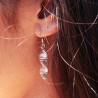 Boucles d'oreilles fantaisie pendantes spirales argent