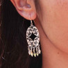 Boucles d'oreilles pendantes fantaisie Indiennes Nabila filigranes d'argent