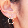 Boucles fantaisie deux anneaux argent pendants