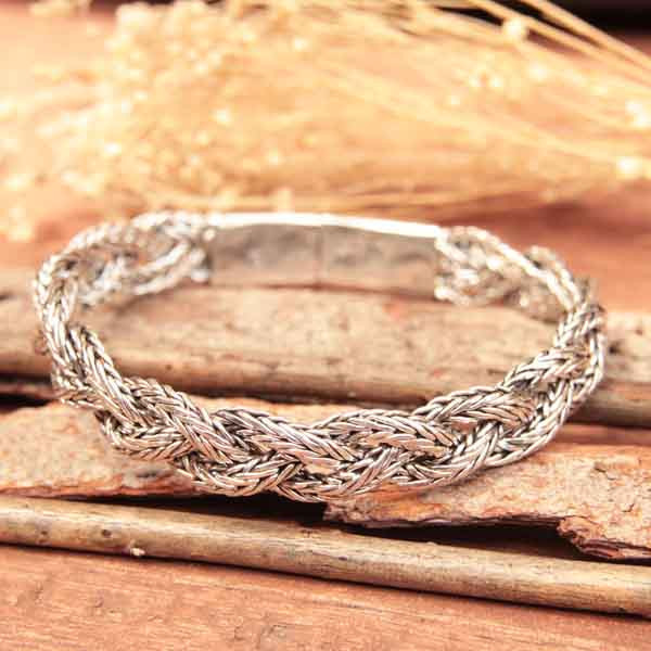 Bracelet maille torsadée, en argent 925 - Vendu