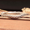 Bracelet gourmette maille palmier carrée argent massif