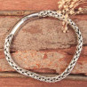 Bracelet homme maille palmier carrée argent massif