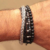 Bracelets homme gourmette argent maille palmier carrée