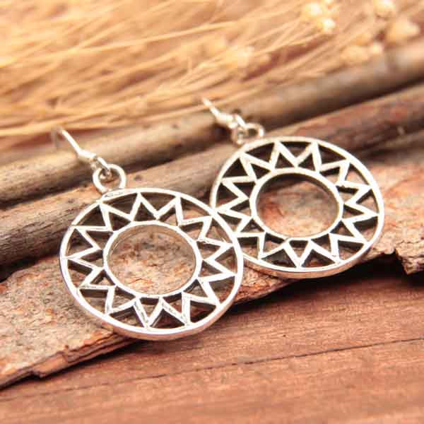 Boucles d'oreilles argentées Boho Solar main image 1