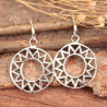 Boucles d'oreilles pendantes boho chic soleil argent