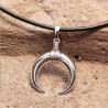 Collier Harald Totem cornes Vikings en cuir et argent
