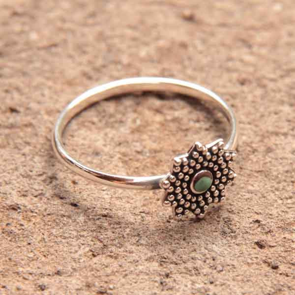 Bague Fantaisie Argentée Sertie - Taille 52 - 13,6 G - Occasion En Bel état