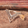 Bague diadème en V ajourée argent