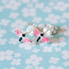 Boucles d'oreilles enfant libellule argent et émail