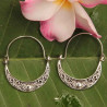Boucles d'oreilles fantaisie Indiennes pendantes en argent patiné