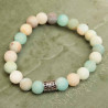 Bracelet Ainia en amazonite et perle d'argent ciselée