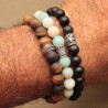 Bracelets boules en pierres naturelles et argent