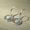 Boucles Mirna anneaux argent et breloque celtique turquoise