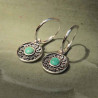 Boucles Mirna anneaux argent et breloque celtique turquoise