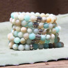 Bracelets fantaisie en perles d'amazonite brutes et apprêts argent ethniques