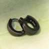 Boucles d'oreilles créoles noires pour homme en acier
