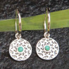 Boucles d'oreilles Pamplo argent et breloque ronde turquoise