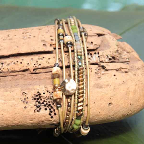 Bracelet Jonc Plaqué Or Multicolore – Style Psyché 70's, Bohème Chic – Longueur 19-20 Cm – Neuf Avec étiquettes