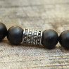 Bracelet Ainia en perles d'agates noires mat et argent