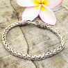 Bracelet argent maille palmier martelée en argent massif