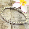 Bracelet homme maille palmier en argent massif