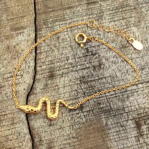 Bracelet vintage serpent doré - France