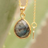 Pendentif en labradorite en forme de goutte