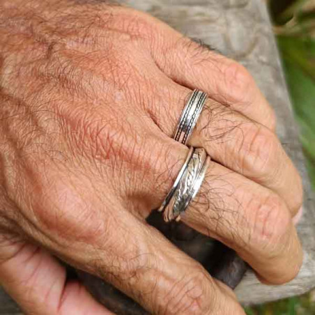 Bague antistress Milho en argent massif pour homme