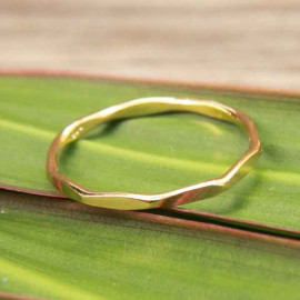 Bague femme Véra anneau octogonal en argent doré à l'or fin