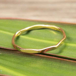 Bague Femme Anneau Chaine Argent Doré Avec Pierre Coeur Violet - Taille 57 - Neuf Sans Boîte