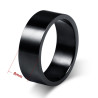 Bague « Black whisper » anneau lisse en acier noir