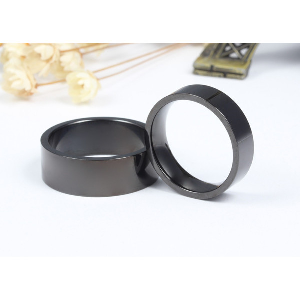 Anneau Large 10 Mm En Acier Inoxydable – Zirconium – Coloris Or Rose, Argent, Noir
