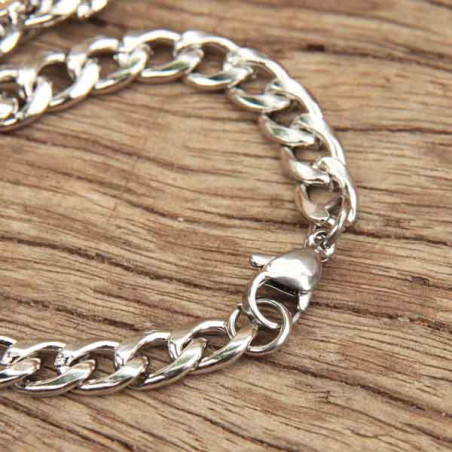 Chaîne homme maille gourmette taille moyenne 6 mm