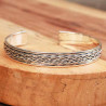 Bracelet argent Wako jonc tresse tribale pour homme