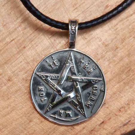 Collier Homme Salomon médaillon Pentagramme en argent massif