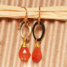 Boucles d'oreilles pendantes fantaisie pierre orange