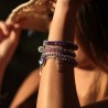Bracelets fantaisie argent améthyste strass