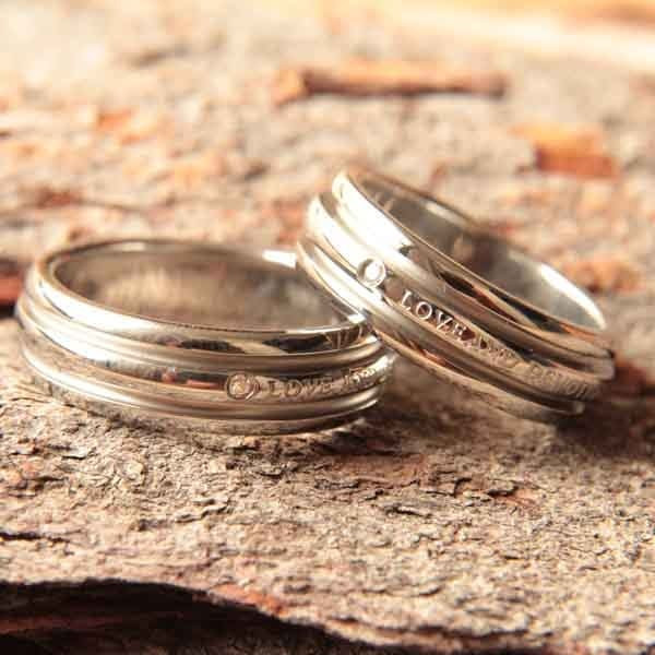 Bague Amour et Devotion, anneau de fidélité acier et zircon