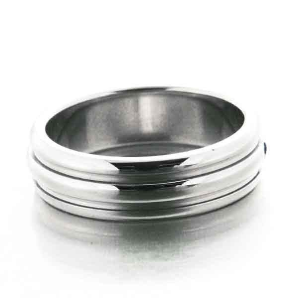 Bague Amour et Devotion, anneau de fidélité acier et zircon