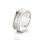 Bague argent Dana anneau plat et cercles ciselés