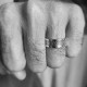 Bague argent Dana anneau plat et cercles ciselés