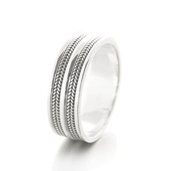 Bague argent Lamui anneau ethnique ciselé