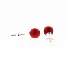 Boucles d'oreilles puces "Red Sea" en argent et boule de corail rouge