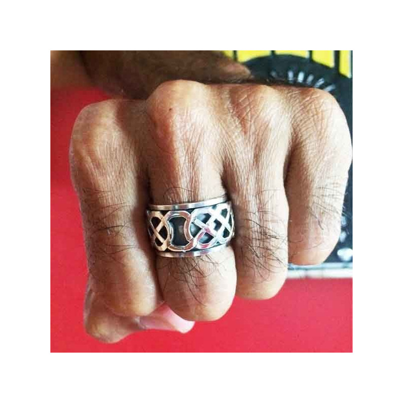Bague Mauvais œil Femme En Argent 925 - Anneau Tournant Anti-stress - Taille Personnalisable 49 à 67