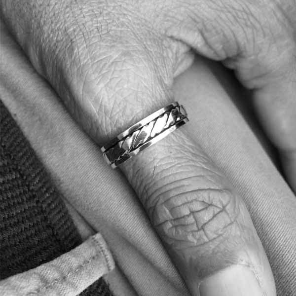 Anneau tournant antistress Nelsito en argent