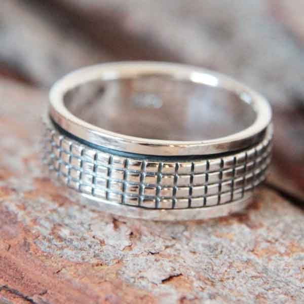 Anneau tournant antistress Pinto en argent