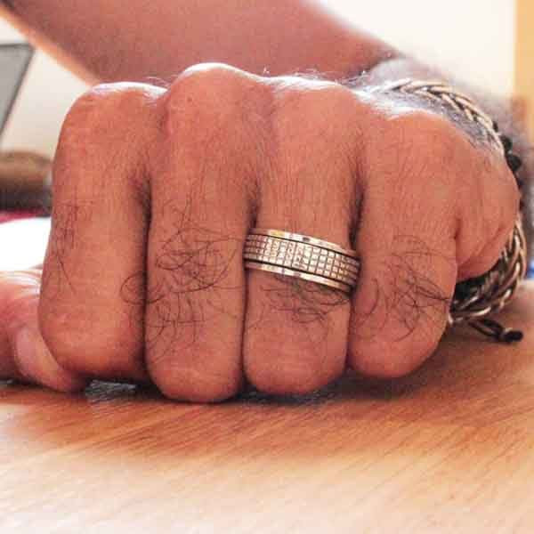 Anneau tournant antistress Pinto en argent