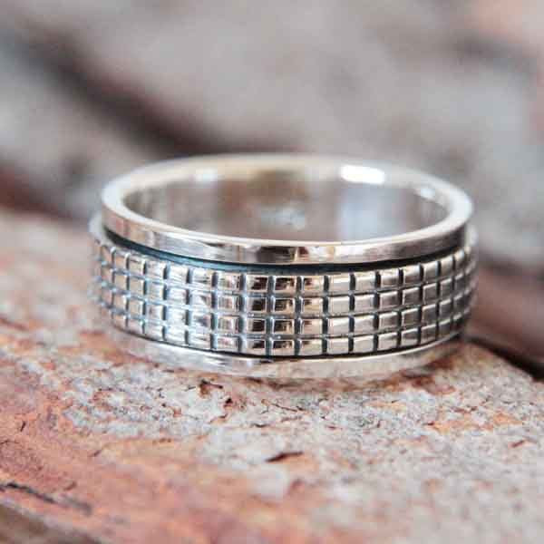 Anneau tournant antistress Pinto en argent